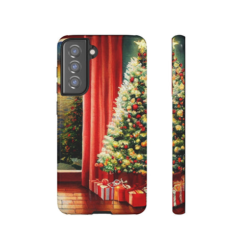 Christmas Tree in Cozy Holiday Home - Impact Resistant Phone Case Samsung Galaxy S21 FE Glossy
